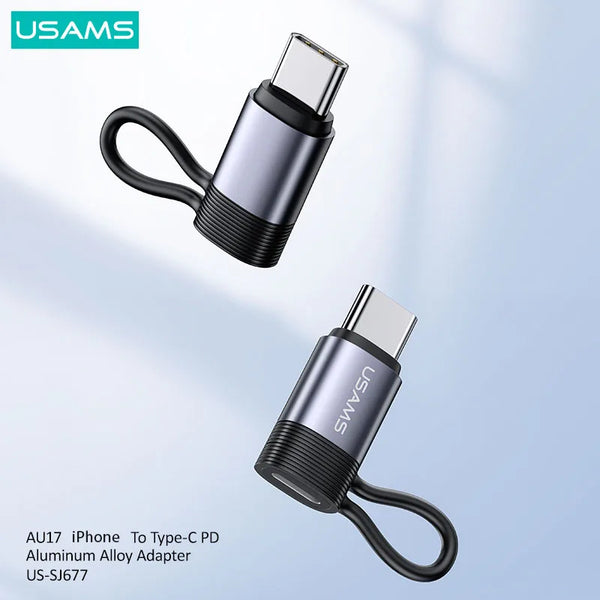 USAMS AU17 OTG Adapter 30W PD Digital Display Type-C Adapter For iPhone 16 15 14 Fast Charging OTG Connector